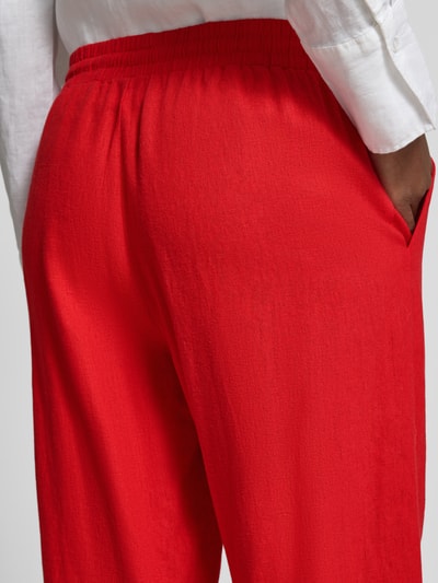 FREE/QUENT Wide Leg Pants aus Leinen-Mix mit elastischem Bund Modell 'Lava' Rot 3