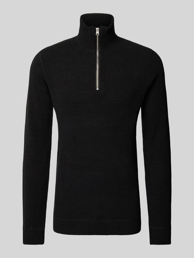 Only & Sons Gebreide pullover met opstaande kraag, model 'ETHAN' Zwart - 2