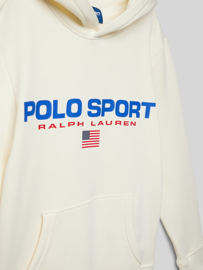 Polo Sport Hoodie mit Label-Print Ecru 2