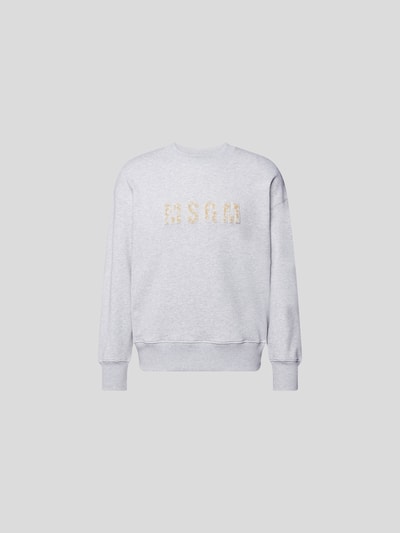 MSGM Sweatshirt mit Brand-Detail Hellgrau meliert 2