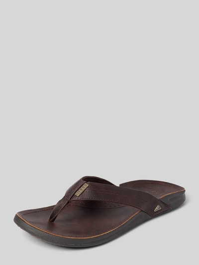 REEF Teenslippers met labeldetail, model 'BAY' Donkerbruin - 1