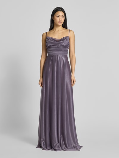 TROYDEN COLLECTION Abendkleid mit Wasserfall-Ausschnitt Flieder Melange 4