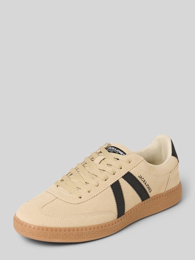 Produktfoto, Sneaker met reliëflogo model 'Kirk' van JACK & JONES, heren, afgeronde pasvorm, vetersluiting, profielzool, hakhoogte 3 cm, schachthoogte 8 cm, schachtbreedte 7 cm