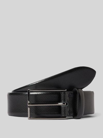 Lloyd Men's Belts Pasek skórzany z fakturowanym wzorem Czarny 1