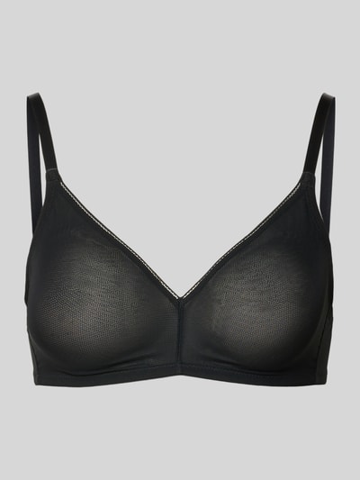 Produktfoto, BH in semitransparentem Design Modell 'Smooth' von Hanro in Schwarz, elastischer Mix, Hakenverschluss, verstellbare Träger