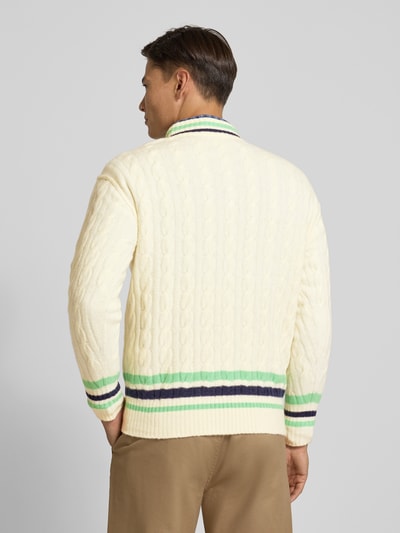 Lacoste Relaxed fit gebreide pullover van wolmix Offwhite - 5