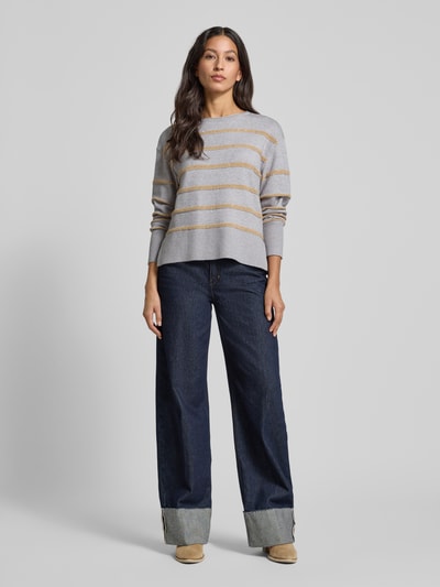 Betty Barclay Strickpullover mit gerippten Abschlüssen Hellgrau 1
