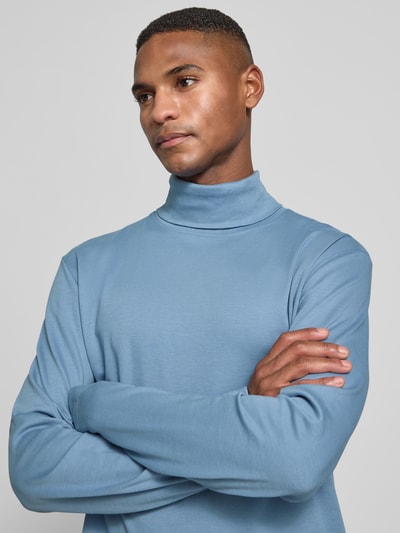 Tom Tailor Regular fit coltrui van katoenmix Jeansblauw - 3