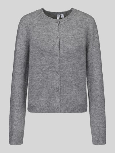 Produktfoto, graue Regular Fit Strickjacke mit Woll-Anteil Modell 'MALOU' von PIECES, Damen Strickjacke, weiche Textur, neutrale Farbgebung