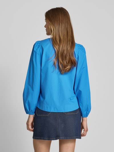 s.Oliver RED LABEL Regular fit blouse met lange mouwen van puur katoen Blauw - 5