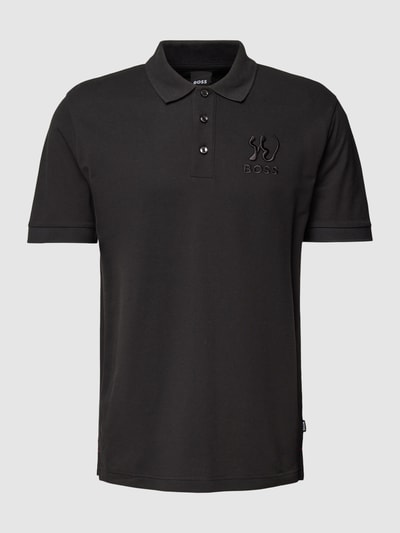 BOSS Poloshirt mit Label-Stitching Modell 'Parlay' Black 2