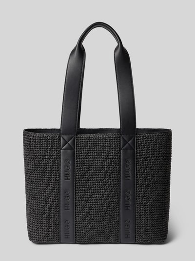 Produktfoto, Henkeltasche in Bast-Optik Modell 'BECKY' von HUGO, Optik: Unifarben, Label-Tape, Tragehenkel, Webware, Hauptfach, Einschubfach innen.