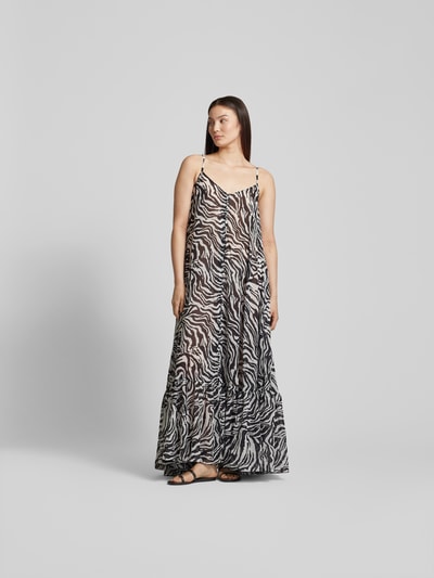 ROTATE Maxikleid mit Animal-Print Black 4