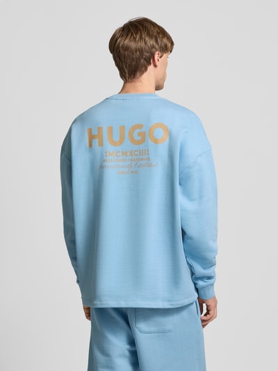 Hugo Blue Oversized Sweatshirt mit Label-Print Modell 'Naviu' Hellblau 5