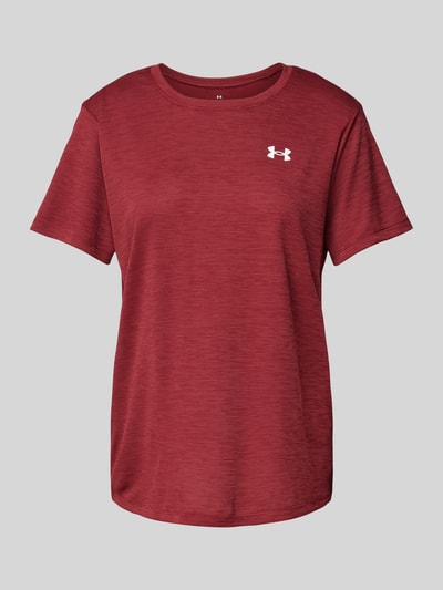 Under Armour T-Shirt mit Logo-Print Modell 'Tech Textured' Bordeaux 1