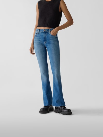 Mother Flared Fit Jeans mit Kontrastnähten Jeansblau 4