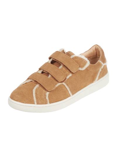 UGG Sneaker aus Lammleder mit Lammfellbesatz Cognac 1