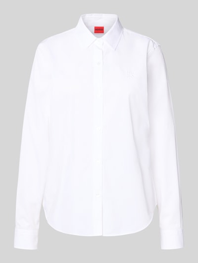 Produktfoto, Regular Fit Hemdbluse aus reiner Baumwolle Modell 'ESSENTIAL' von HUGO, Optik: Unifarben, Popeline mit Logo-Stitching und Hemdkragen