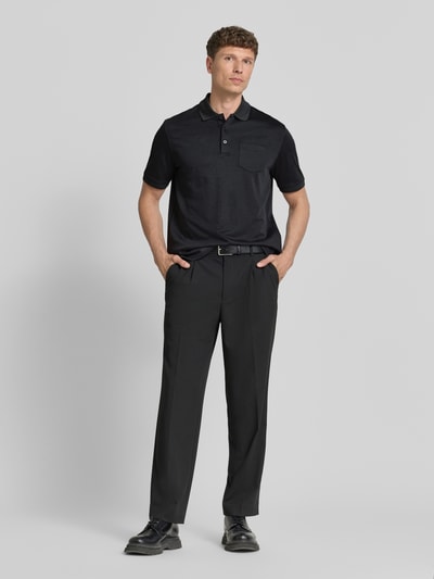 bugatti Regular Fit Poloshirt mit Brusttasche und Label-Stitching Anthrazit 1