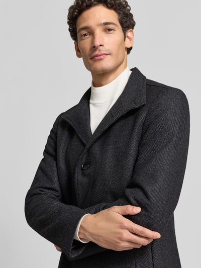 BOSS krój regular fit krótki płaszcz z mieszanka wełny model 'H-HYDE' Antracytowy 3