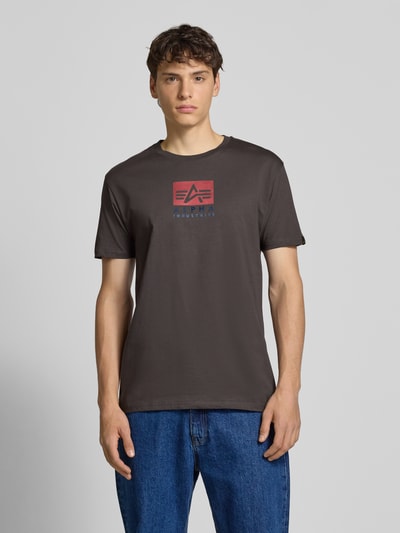 Alpha Industries T-Shirt mit Label-Print und Rundhalsausschnitt Anthrazit 4