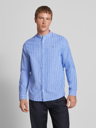 Tommy Jeans Regular fit vrijetijdsoverhemd van een mix van katoen en linnen Bleu - 4
