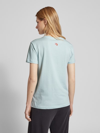 Jake*s Casual T-Shirt mit Allover-Muster Aqua 5