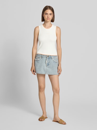 OH APRIL Tanktop mit Label-Stitching Modell 'Amea' Weiss 1