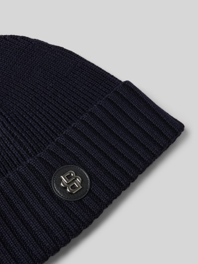 BOSS Beanie van zuivere scheerwol, model 'FATI' Marineblauw - 2