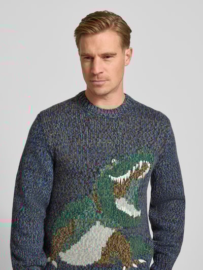 Lacoste Regular Fit Strickpullover aus Woll-Mix Blau 3