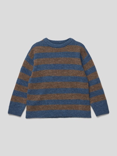 Mango Strickpullover mit Streifenmuster Modell 'philip' Blau 1