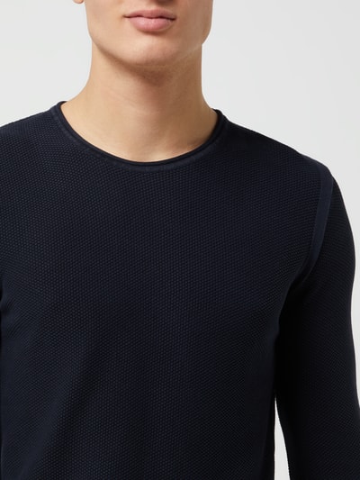 JOOP! Collection Modern fit pullover van katoen Marineblauw - 3