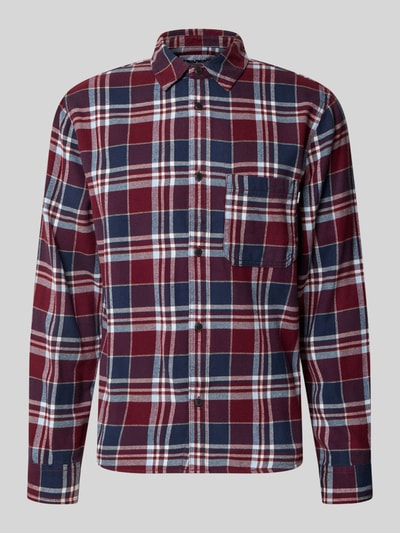Produktfoto, Regular Fit vrijetijdsoverhemd uit flanel met Kentkraag van REVIEW, puur katoen, all-over look, borstzak, rood-blauw geruit