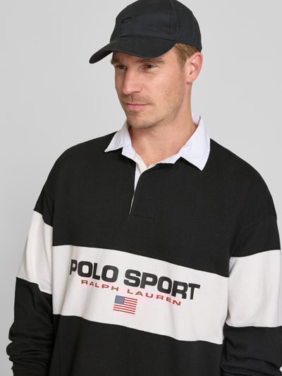 Polo Ralph Lauren Sweatshirt mit Polokragen und Label-Print Black 3