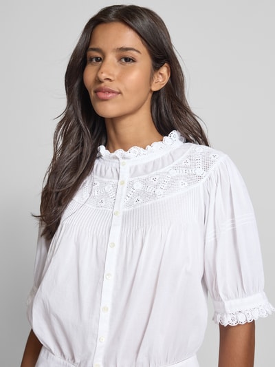 Polo Ralph Lauren Slim Fit Bluse mit 1/2-Arm Modell 'MICAL' Weiss 3