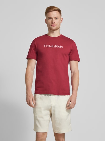 CK Calvin Klein T-Shirt mit Label-Print Bordeaux 4