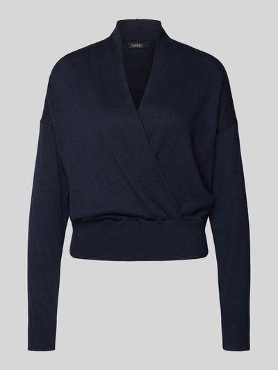Lauren Ralph Lauren Gebreide pullover met V-hals, model 'WAKIRA' Marineblauw - 2
