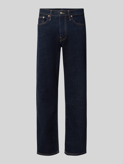 Produktfoto, Relaxed Fit Jeans aus Baumwoll-Mix Modell 'HAMPTON' von Polo Ralph Lauren, dunkelblauer Stoff mit sichtbarer Struktur. Herren Relaxed Fit Jeans von Polo Ralph Lauren