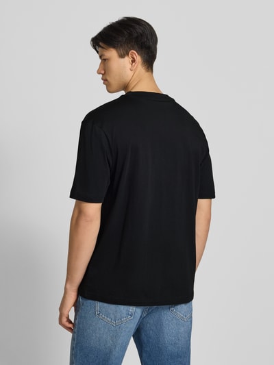HUGO Blue męski t-shirt o kroju regular fit z czystej bawełny model 'NALIEN' Czarny 5