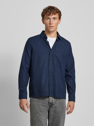 s.Oliver RED LABEL Straight fit overhemd met opgestikte borstzak Marineblauw - 4