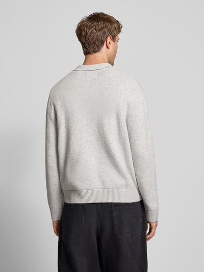 Jack & Jones Gebreide pullover met V-hals, model 'COVER' Lichtgrijs gemêleerd - 5
