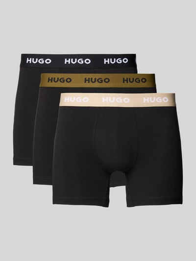 HUGO Boxershort met elastische logoband in een set van 3 stuks Zwart - 1