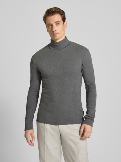 Marc O'Polo Regular Fit Langarmshirt aus reiner Baumwolle Anthrazit 4