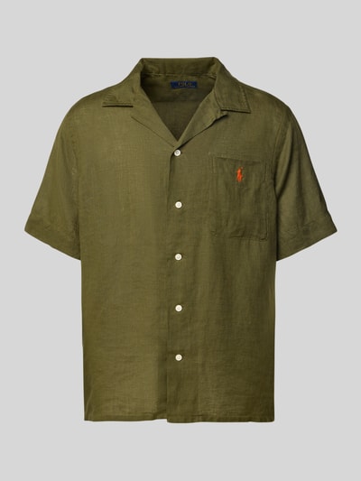 Polo Ralph Lauren Custom fit linnen overhemd met resortkraag Olijfgroen - 2