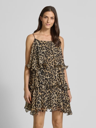 Copenhagen Muse Mini-jurk in laagjeslook, model 'KIRA' Middenbruin - 4