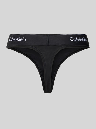 Calvin Klein Underwear String met elastische band met label Zwart - 3