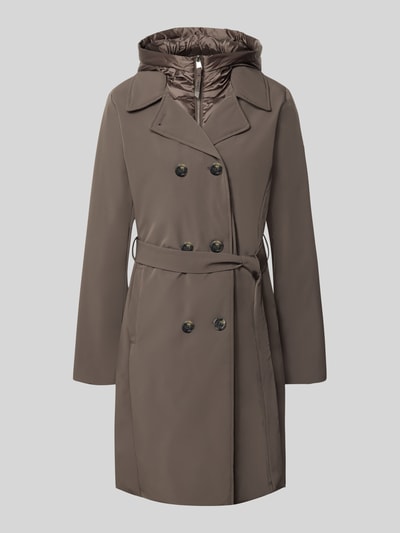 CINQUE Lange jas met imitatiebont, model 'PAOLINA' Taupe - 2