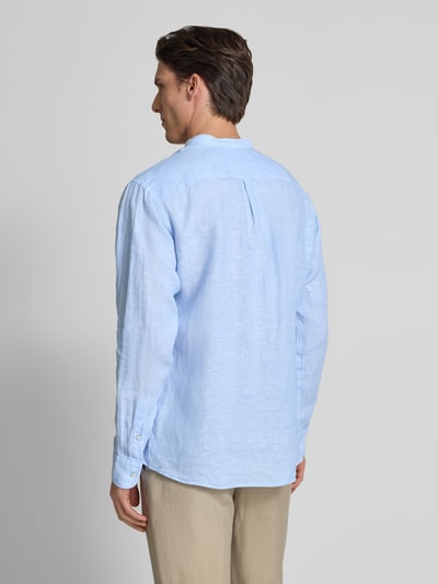 Fynch-Hatton Regular fit linnen overhemd met opstaande kraag Lichtblauw - 5