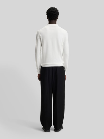 HUGO Slim fit poloshirt van viscosemix Offwhite - 5