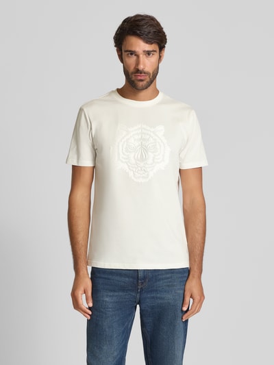 Antony Morato Regular fit T-shirt met dierenprint, model 'Jer' Offwhite - 4